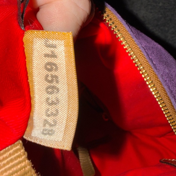 Dooney & Bourke Purple Suede Shoulder Bag with Brown Accents - Picture 5 of 5